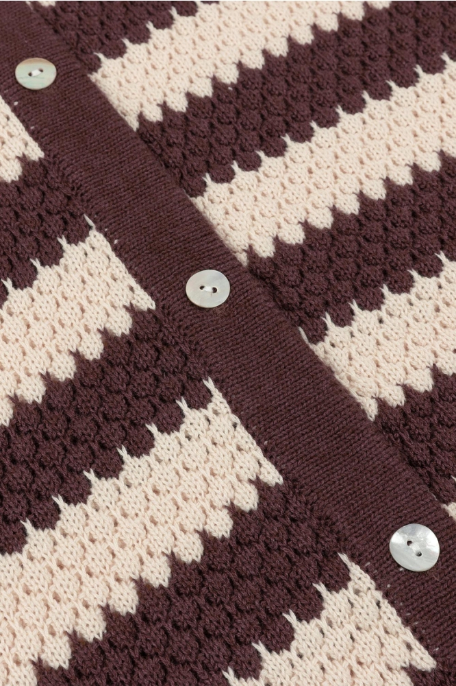 Ydence bruine dames vest | Close up