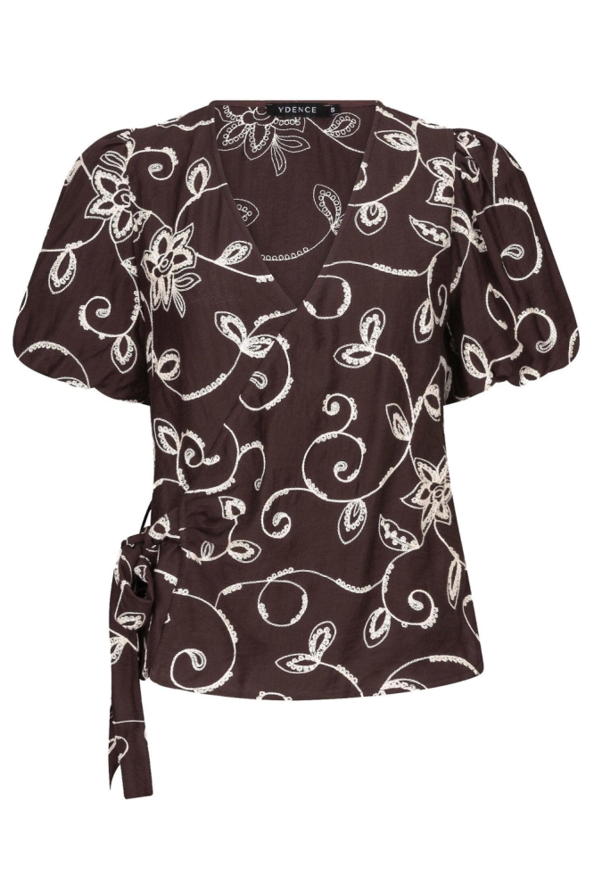 Ydence bruine dames blouse | Vooraanzicht