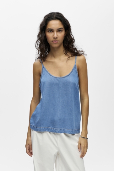 Object Top OBJFRAME SINGLET DENIM TOP 145 ND 23049268 Light Blue Denim