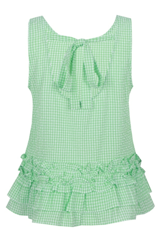 Fluresk groene dames top | Achteraanzicht