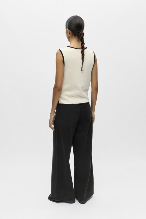 Object ecru dames top | Model achteraanzicht