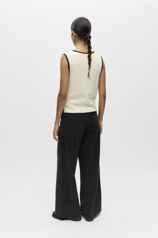 Object ecru dames top | Model achteraanzicht