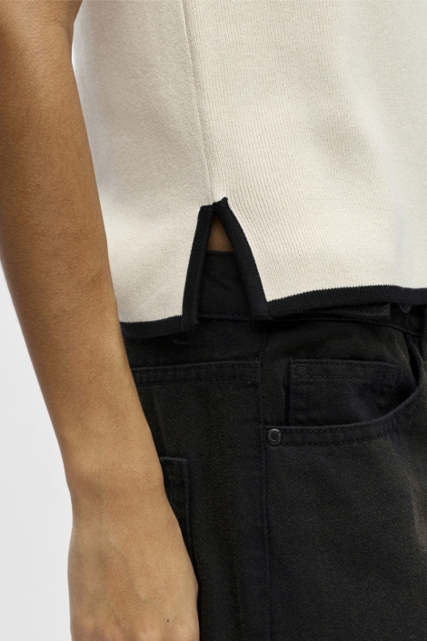 Object ecru dames top | Close up