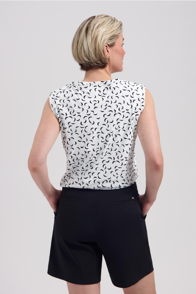 Lady Day witte dames top | Model achteraanzicht
