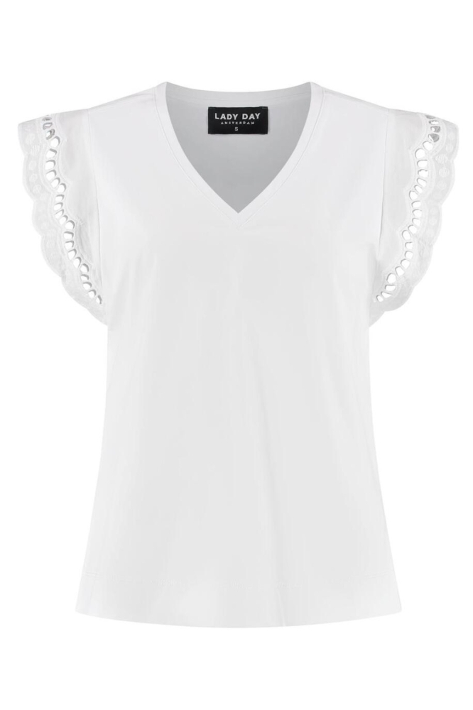 Lady Day witte dames top | Vooraanzicht