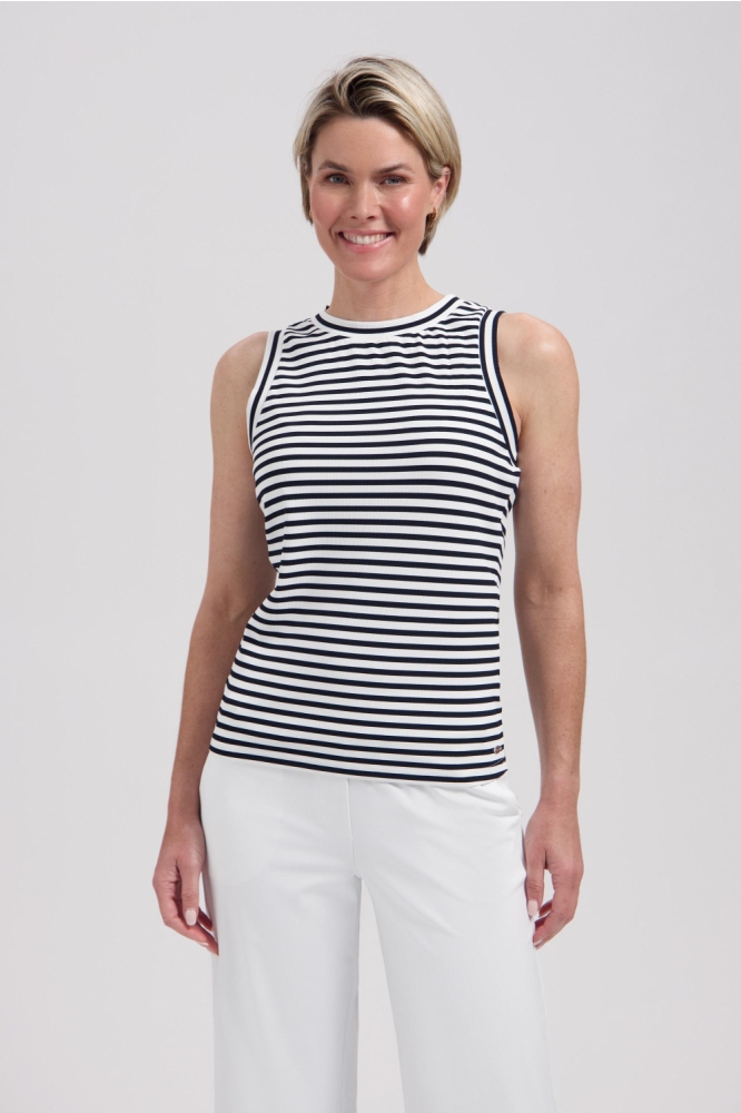 Lady Day zwarte dames top | Model vooraanzicht