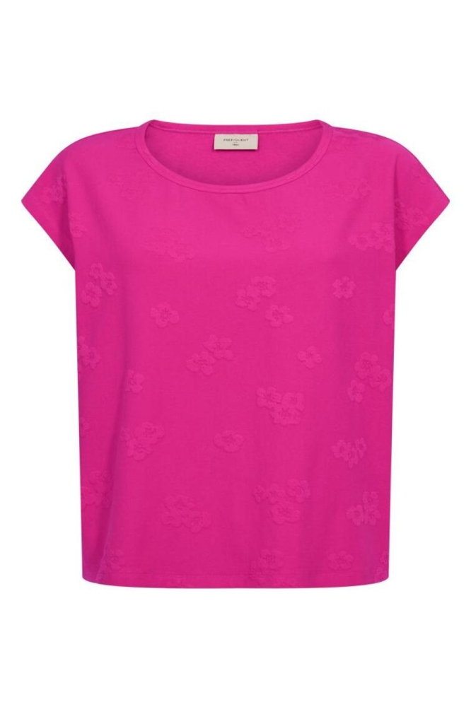 Freequent roze dames t-shirt | Vooraanzicht