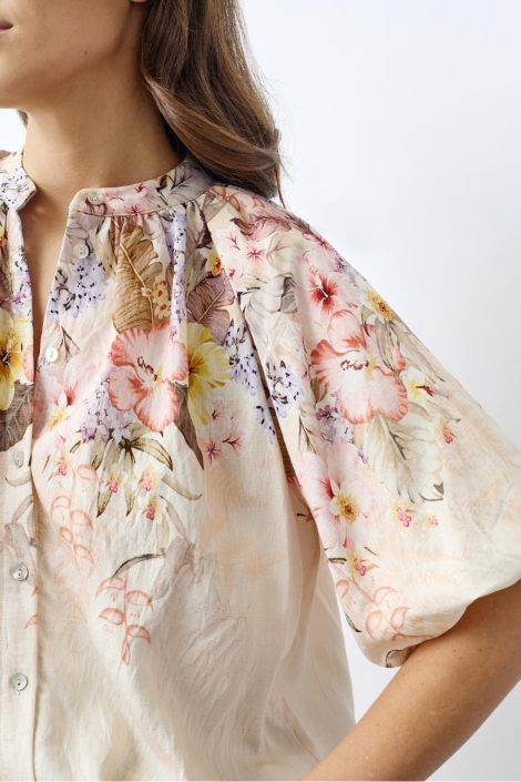 SisterS point beige dames blouse | Close up