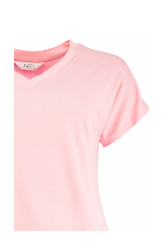 NED roze dames t-shirt | Close up