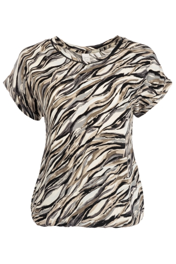 NED T-shirt NOX PW SS SAND WAVES WOVEN 26S4 X1887 01 600 sand
