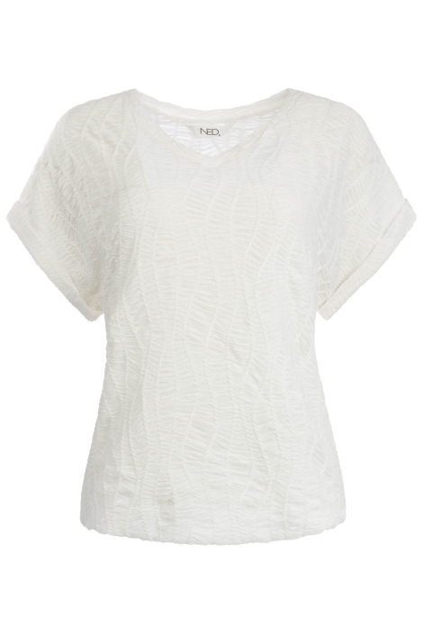 NED witte dames t-shirt | Vooraanzicht