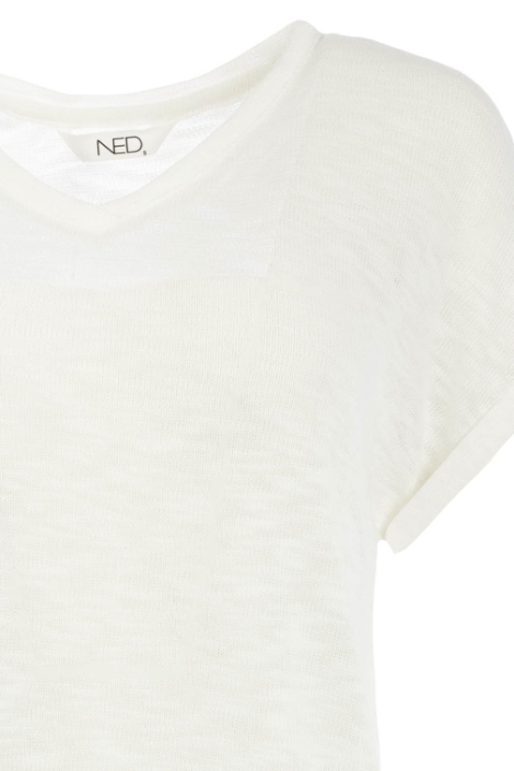 NED ecru dames t-shirt | Close up