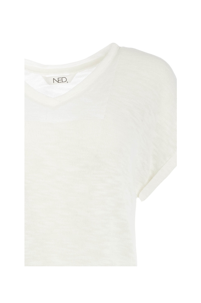 NED ecru dames t-shirt | Close up