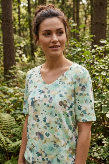 NED T-shirt XAVIER SS SEACREST AQUATIC BLOOM 26S2 AA090 02 276 seacrest
