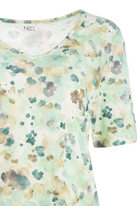 NED groene dames t-shirt | Close up