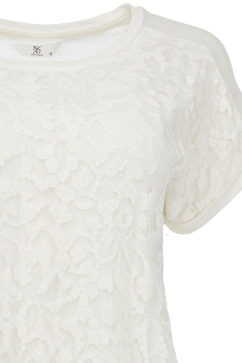 NED ecru dames t-shirt | Close up