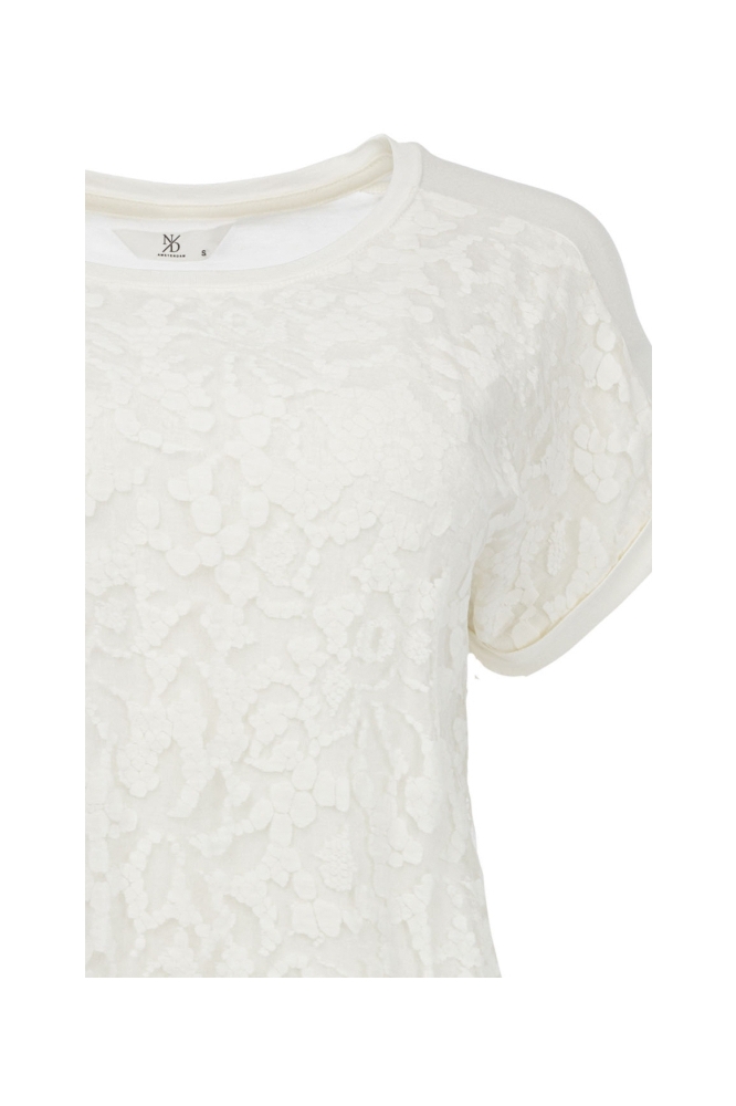 NED ecru dames t-shirt | Close up