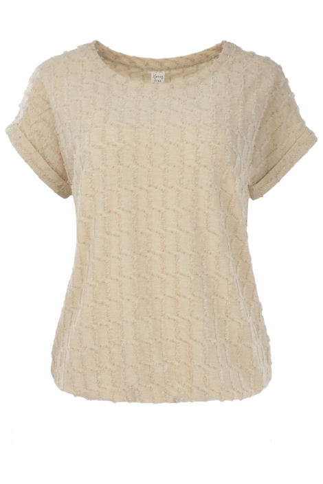 NED beige dames t-shirt | Vooraanzicht