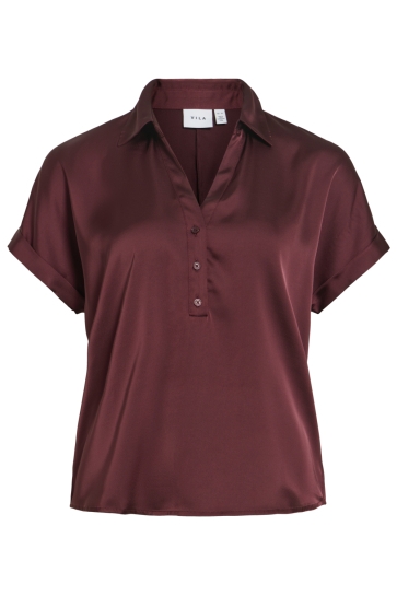 Vila Blouse VIENNA RAVENNA S/S TOP - NOOS 14107405 PORT ROYALE