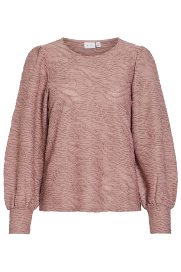 Vila T-shirt VIFINA L/S O-NECK TOP - NOOS 14107438 NOSTALGIA ROSE