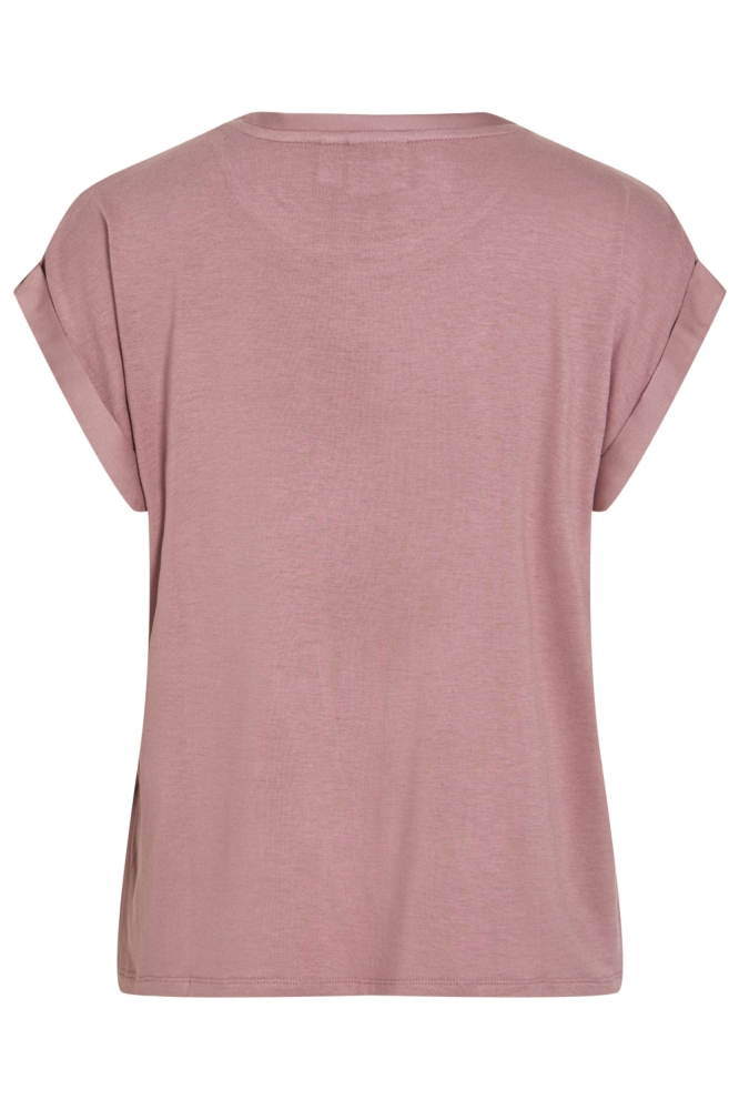 Vila roze dames t-shirt | Achteraanzicht