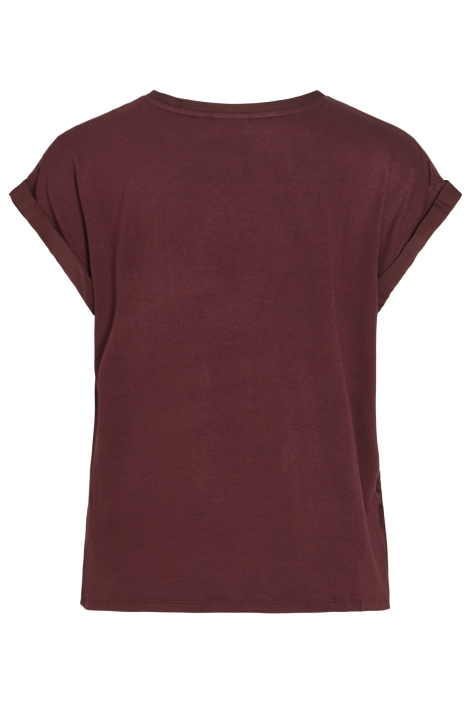 Vila bordeaux dames t-shirt | Achteraanzicht
