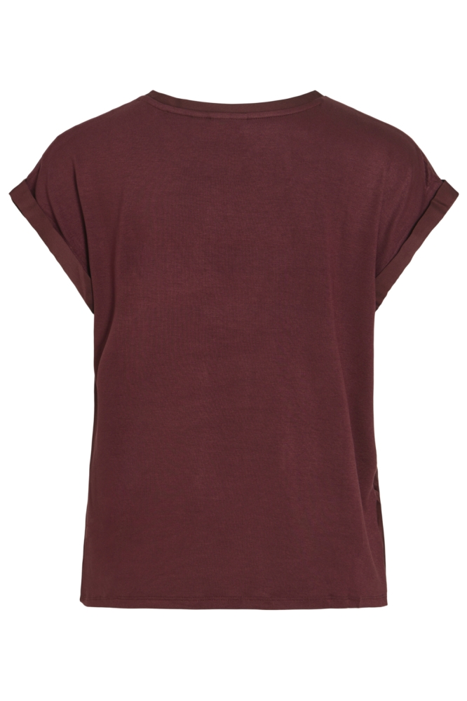 Vila bordeaux dames t-shirt | Achteraanzicht