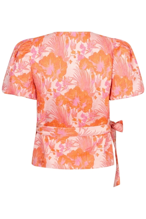 Ydence oranje dames blouse | Achteraanzicht