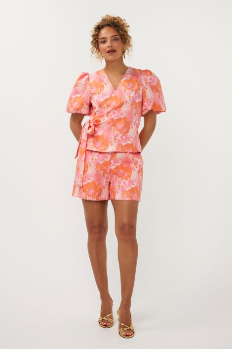 Ydence oranje dames blouse | Model