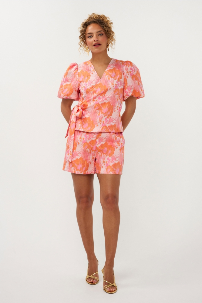 Ydence oranje dames blouse | Model