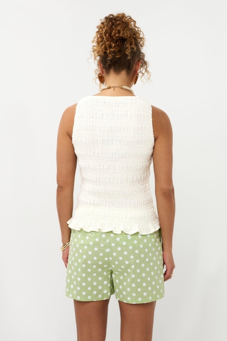 Ydence witte dames top | Model achteraanzicht