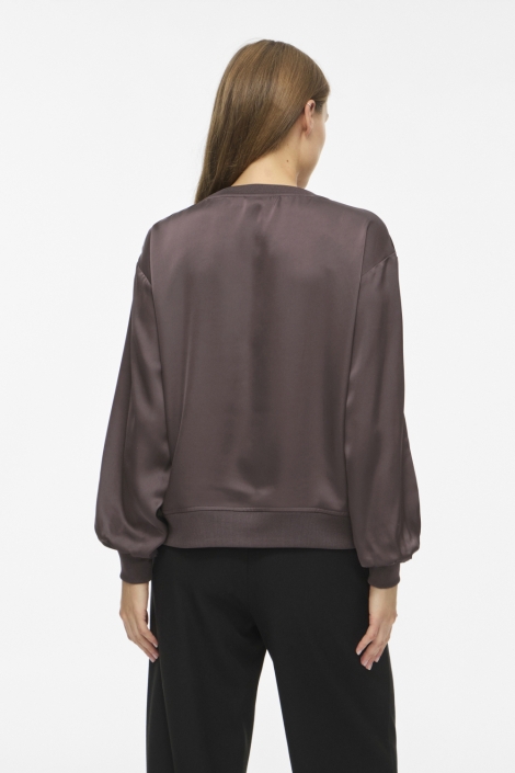 Vila bruine dames t-shirt | Model achteraanzicht