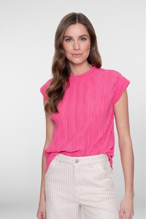 Geisha roze dames top | Model vooraanzicht