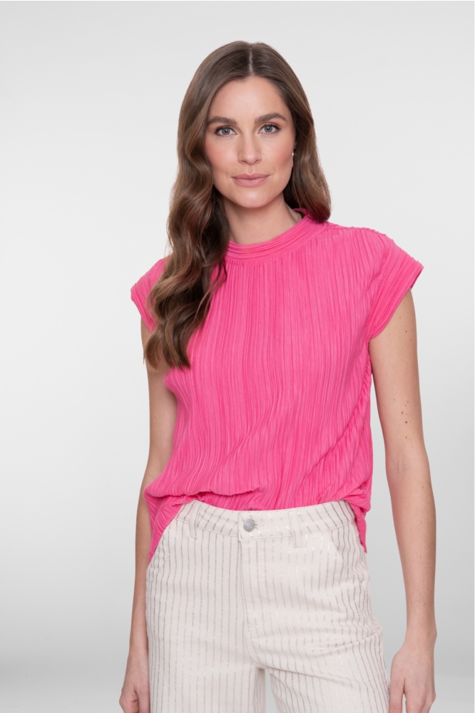 Geisha roze dames top | Model vooraanzicht