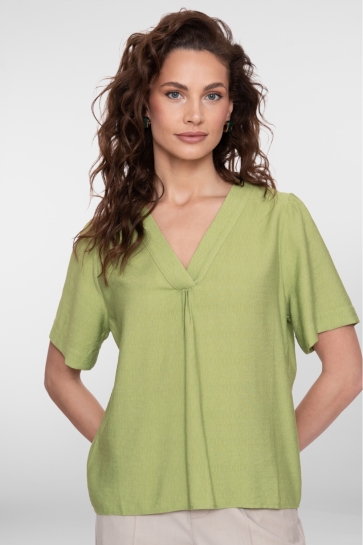 Geisha T-shirt BLOUSE MET V HALS 63153 32 light green