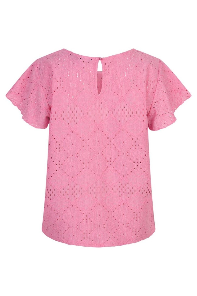 Red Button roze dames t-shirt | Achteraanzicht