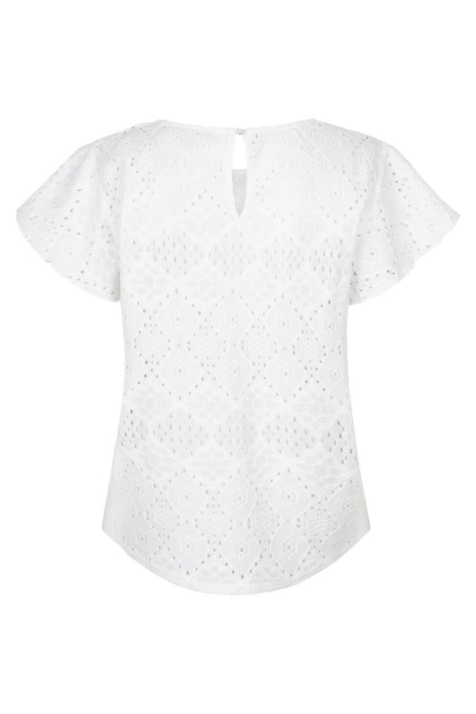 Red Button witte dames t-shirt | Achteraanzicht