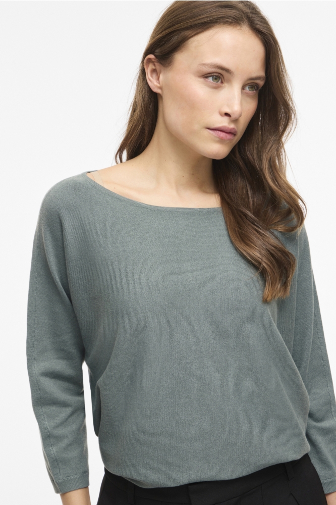 Vila groene dames trui | Model vooraanzicht