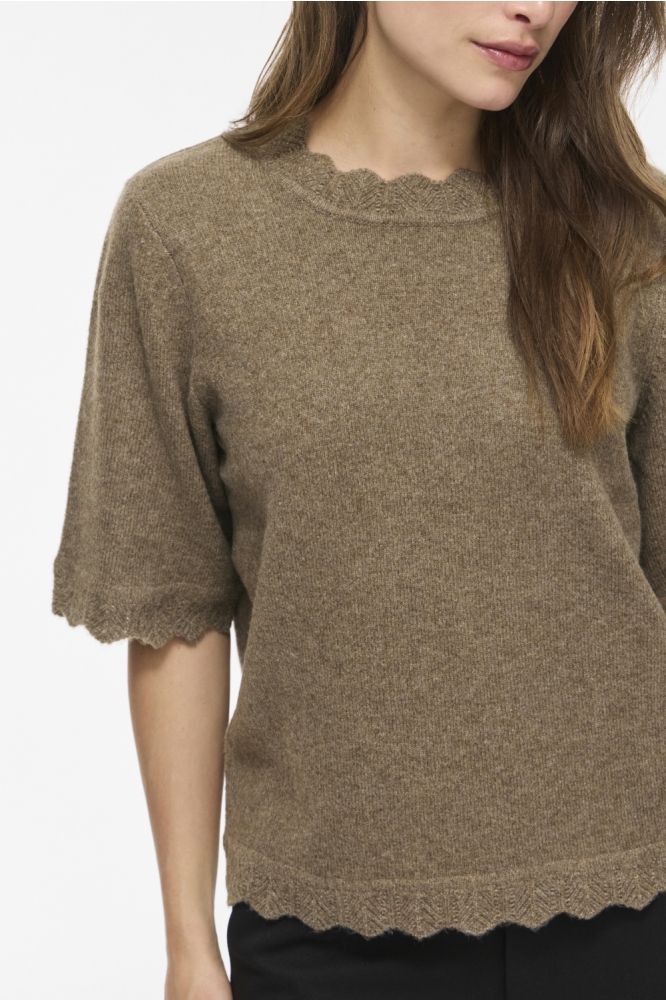 Vila camel dames trui | Close up