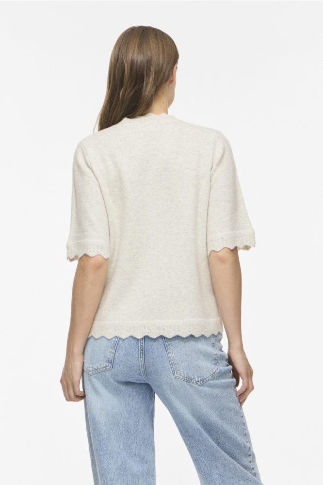 Vila beige dames trui | Model achteraanzicht