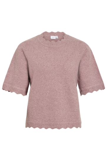 Vila Trui VINIKOLINA O-NECK 2/4 KNIT TOP - NO 14119188 Nostalgia Rose/MELANGE