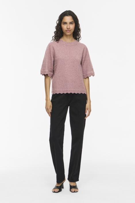 Vila roze dames trui | Model vooraanzicht
