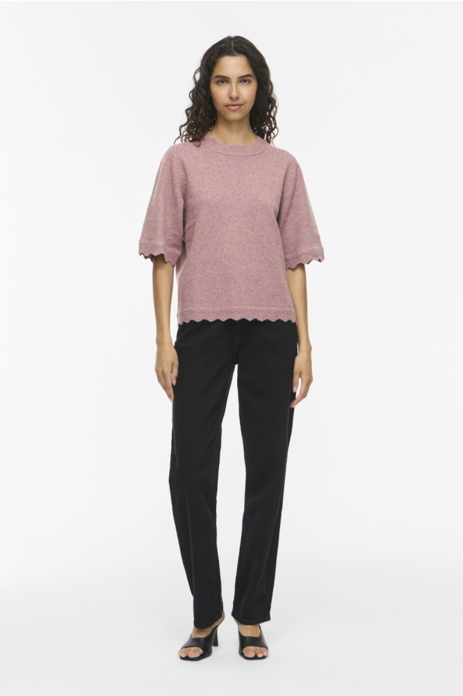Vila roze dames trui | Model vooraanzicht