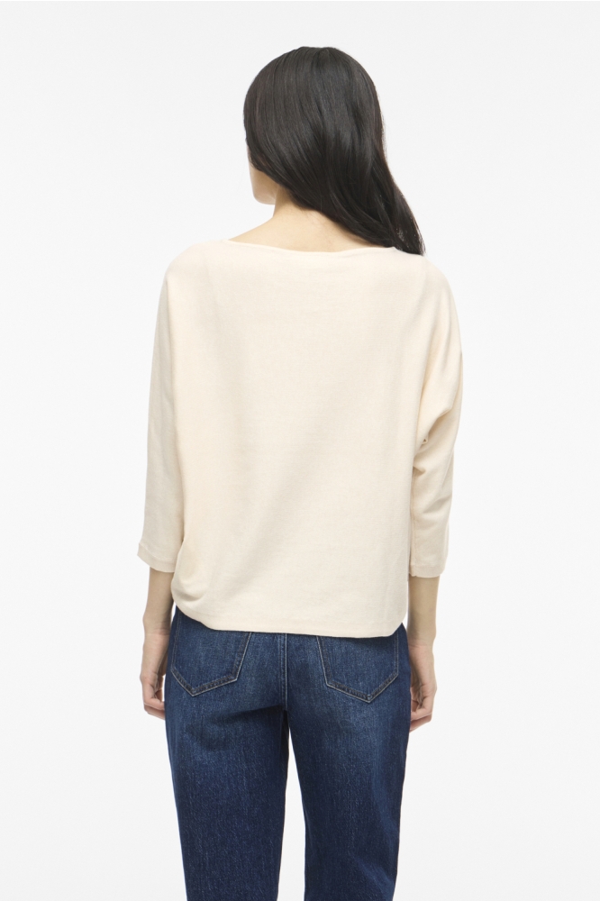Vila beige dames trui | Model achteraanzicht