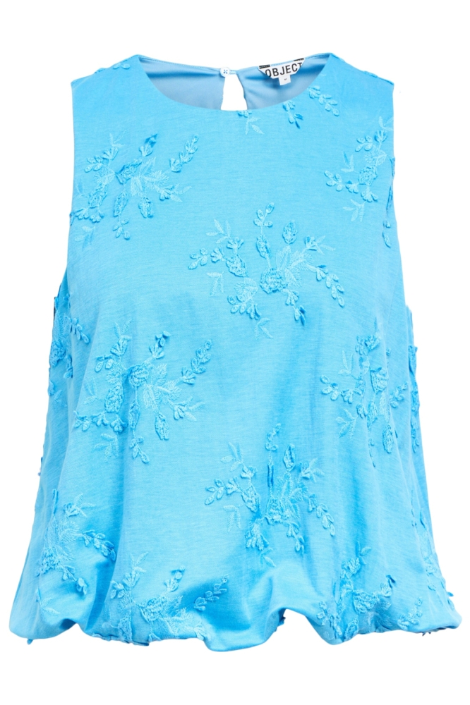 Object blauwe dames top | Vooraanzicht