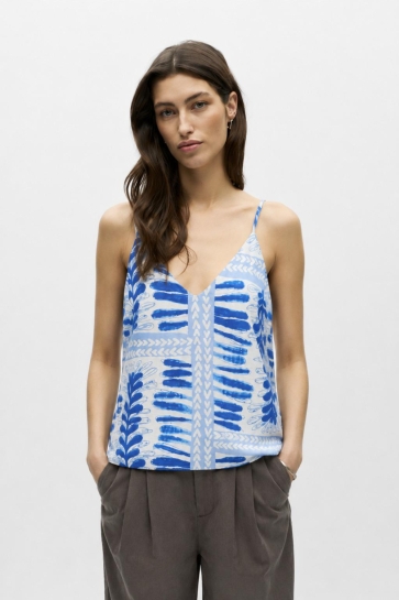 Object Top OBJSHELLY LO SINGLET TOP 145 23049496 Azure Blue/White-blue
