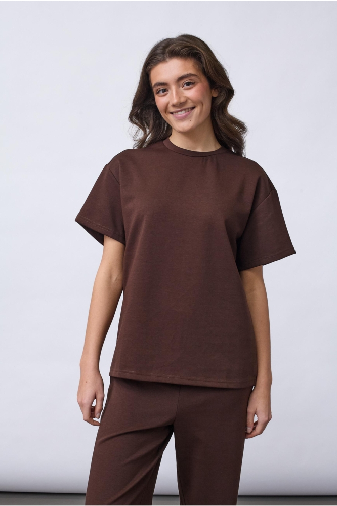 SisterS point bruine dames t-shirt | Model vooraanzicht
