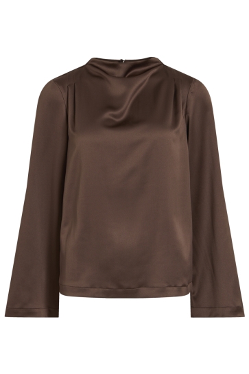 Vila Blouse VILANNA HIGH NECK TOP/KA 14122076 Coffee Bean