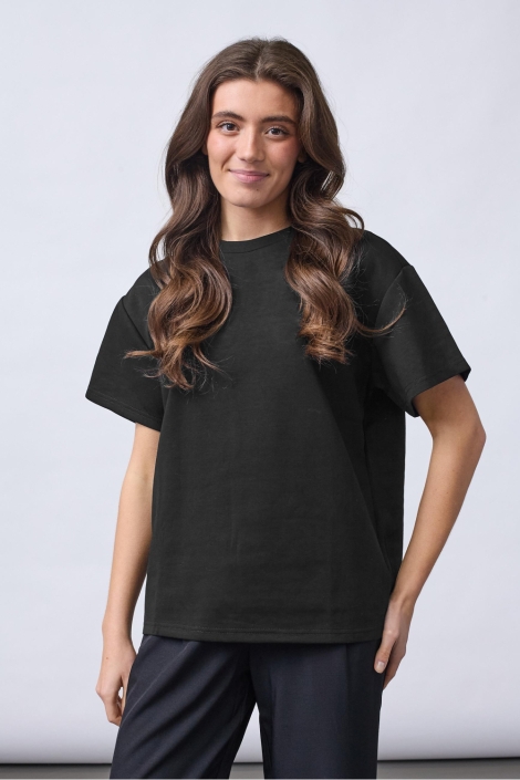 SisterS point zwarte dames t-shirt | Model vooraanzicht