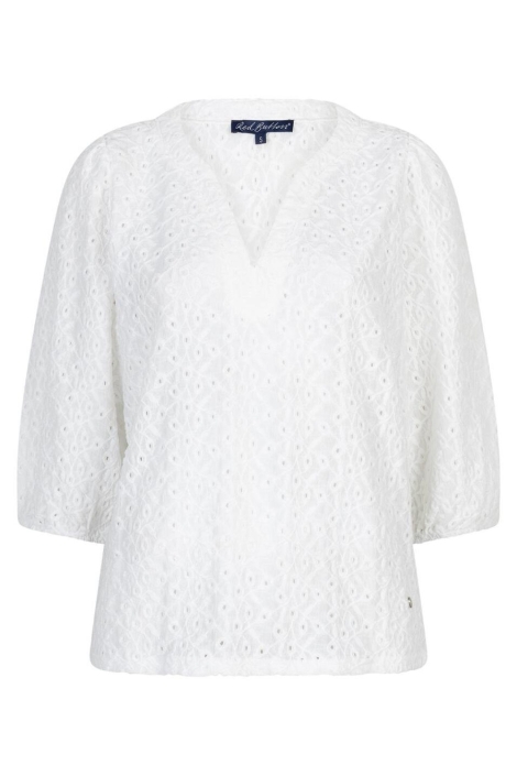 Red Button witte dames t-shirt | Vooraanzicht